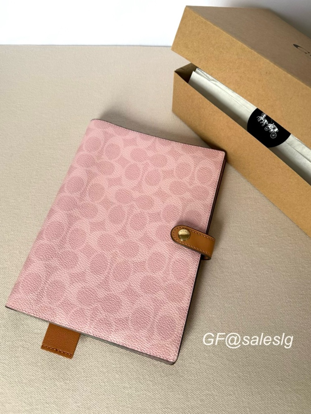 Coach notebook Gift Set Boxed Signature Powder pink/Gold Ready Gift Bundle NWT